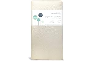 Naturepedic Organic 2-Stage Baby Crib Mattress - Lightweight Infant & Toddler Bed - Ultra Breathable Waterproof Pad - Standard Size