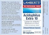 Lamberts Acidophilus Extra 10 - 30 Capsules Probiotic Supplement view 2