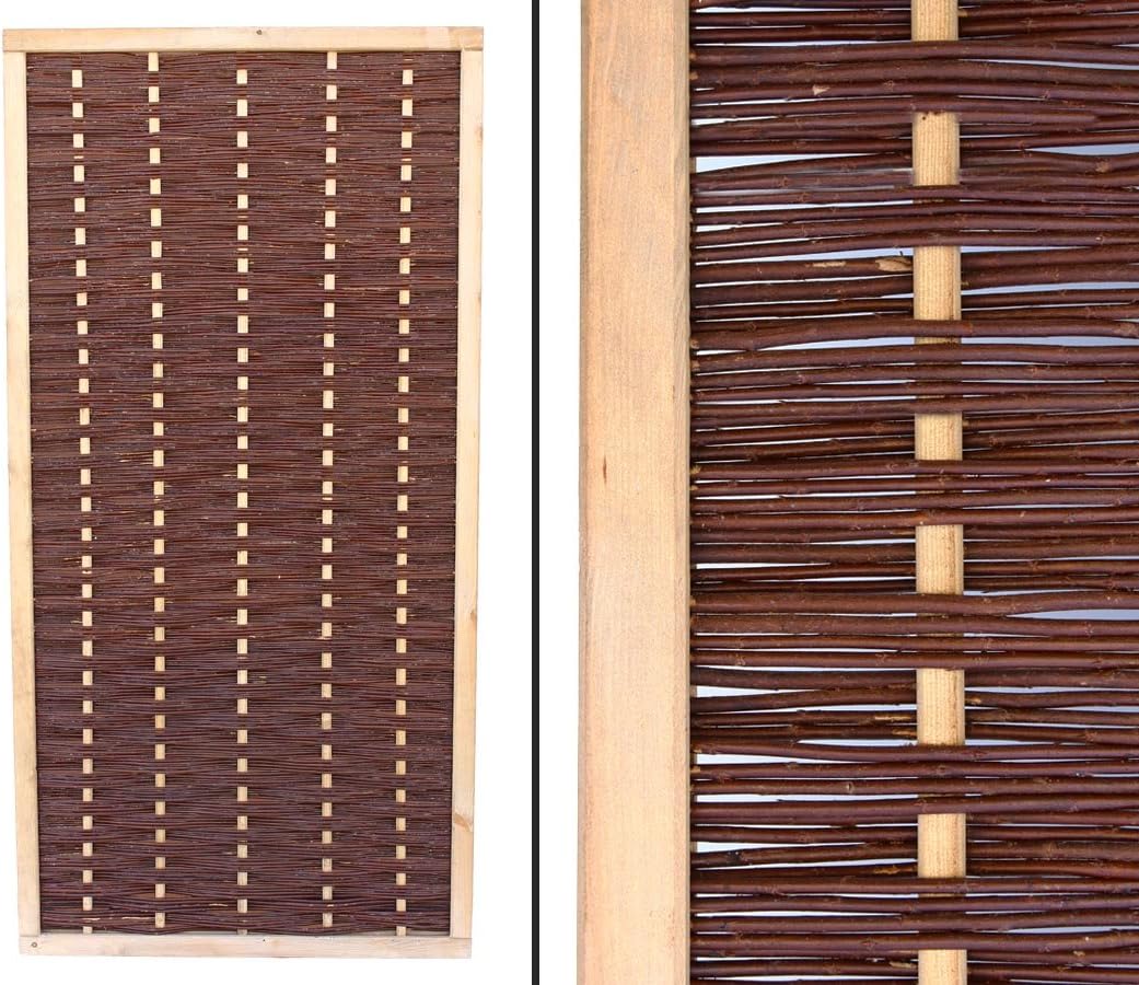 bambus-discount.com Sichtschutzwand Weide Mia 180x90cm hochwertig, gekochte Weide, Holz gebeizt