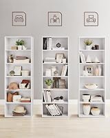 VASAGLE 6-Tier Bookcase Open Storage Shelf 24x60x178.5 cm Cloud White LBC169T14 view 7