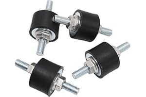 EASYEAH M8 Rubber Studs Shock Absorber Anti-Vibration Isolator Mounts Rubber Cylindrical Vibration Isolation Mount for Air Compressors Garage Motor Diesel Engines, 4 Pack M8 x 23 30x 20mm, 8pcs LockNuts