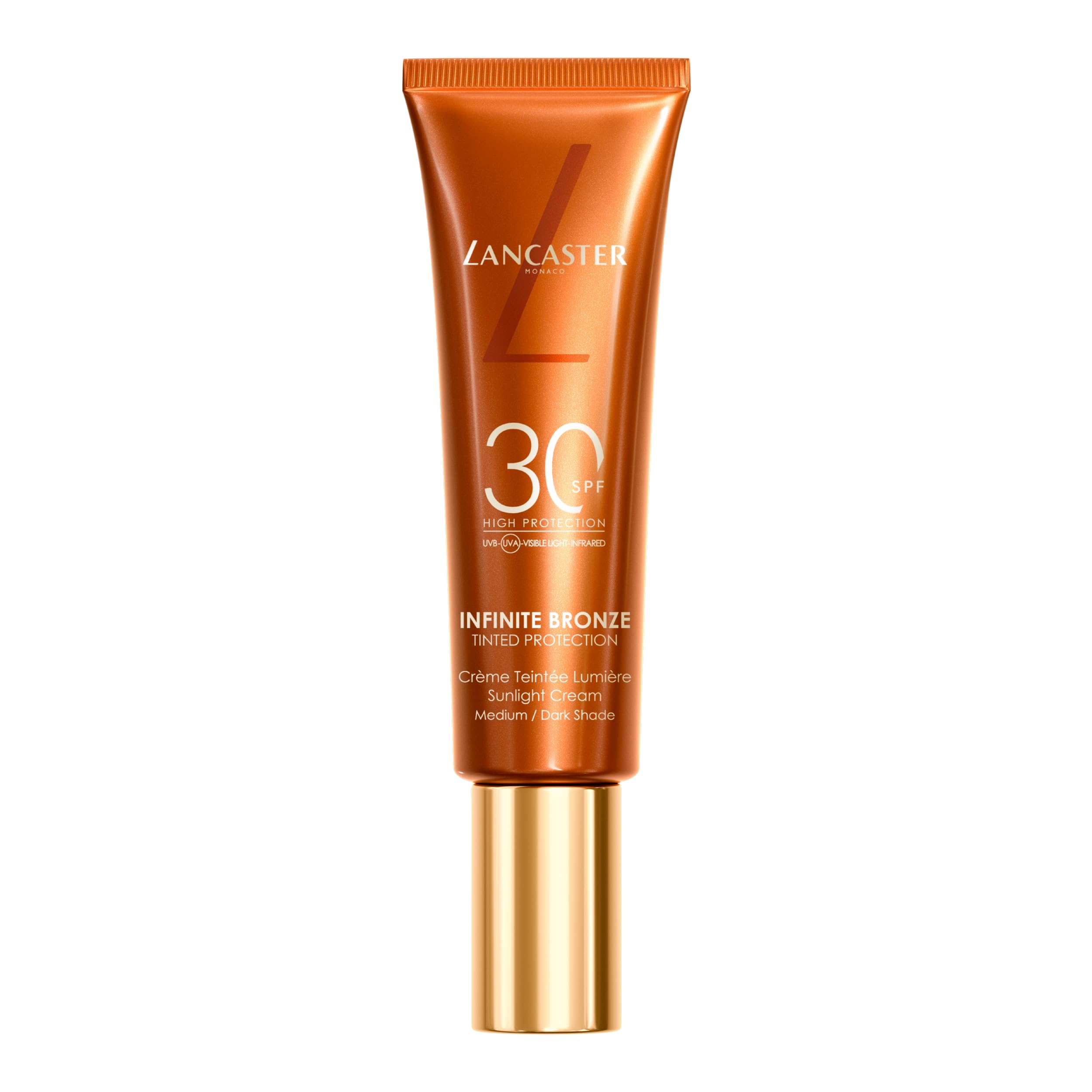 Lancaster Infinite Bronze Sunlight Cream SPF30 50ml - Medium/Dark Shade, Tinted Protection, Non-Greasy and Non-Sticky Formula, Natural-Looking Finish, Vegan