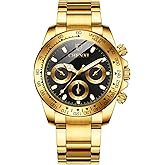 FANMIS Classics Business Analog Watch Big Face Quartz Luminous Waterproof Analog Quartz Stainless Steel Watch Elegant Gift Watch for Men