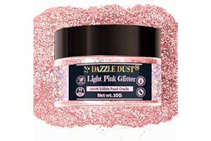 DAZZLE DUST BULK–10g - Pink Edible Glitter For Drinks, Pink Luster Dust Edible Glitter For Cakes, Pink Sprinkles For Cake Decorating, Edible Cake Decorations, Drink Glitter 100% Food Safe, Vegan, Gluten Free.