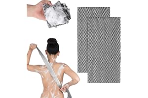 2 Pcs Exfoliating Antibacterial Shower Towel Wash Cloths for Body Exfoliating Towel for Men Women Wash The Body (2, Black)