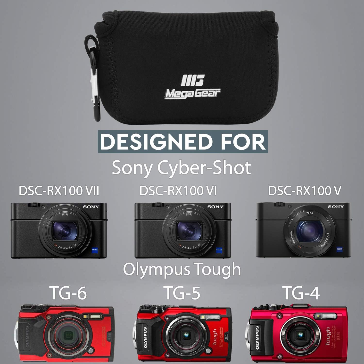 Dsc Rx100 V Tg 5 Sony Cyber Shot Dsc Rx100 Vi Olympus Tough Tg 4 Megagear Ultra Light Neoprene Camera Case Compatible With Sony Cyber Shot Dsc Rx100 Vii Olympus Tough Tg 6 Slr Cases
