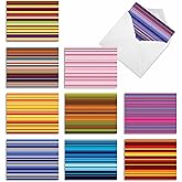The Best Card Company - 10 Boxed All Occasion Cards with Envelopes (4 x 5.12 Inch) - Colorful, Fun Note Cards Assorted - True Stripes M2034