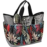 Garden Tool Bag Maple Leaf Gardening Bag with 8 Pockets Canvas Garden Tote Bag Women Men Garden Plant Tool Storage Bag (Tools NOT Included)