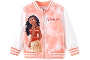 Disney Minnie Mickey Stitch Princess Frozen Elsa Jacket Lightweight Zip up Fall Clothes Classic Sweatshirt 2-14 Years