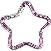 Star Carabiner, Star Shaped Climbing Buckle, Aluminum Alloy Heavy Duty Keyring Hook for Camping Fishing Hiking Traveling Aluminum Key Chain Clip Accessories (Pink)