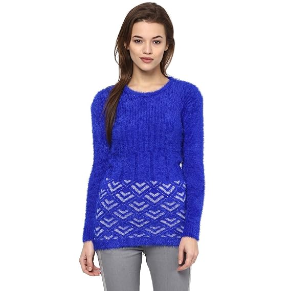 Women Feather Long top Blue