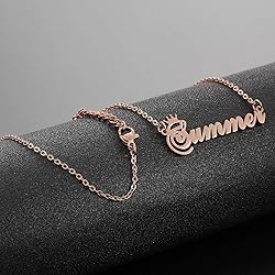 SKQIR Personalized Name Necklace Rose Gold