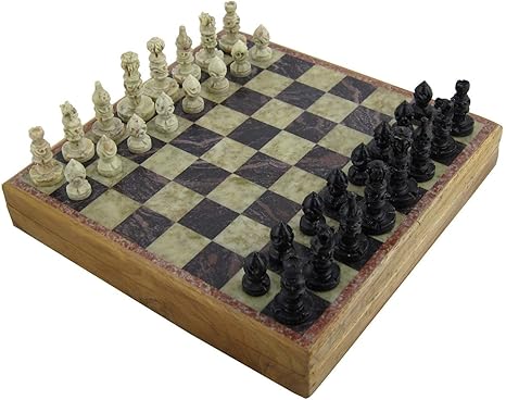 marble chess set with storage