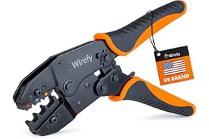 Wirefy Crimping Tool For Insulated Electrical Connectors - Ratcheting Wire Crimper - Crimping Pliers - Ratchet Terminal Crimp