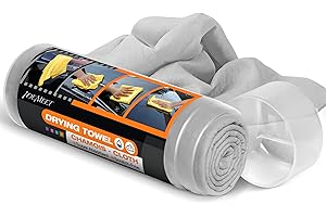 IDEMEET Premium Car Drying Towel, Super Absorbent 26"x17" Large Chamois Cloth Shammy Towel for Vehicle, Reusable Chamois Shammy Cloth for Car, Bathroom, Dust Remove, No Spots/Streak/Scratch, Gray