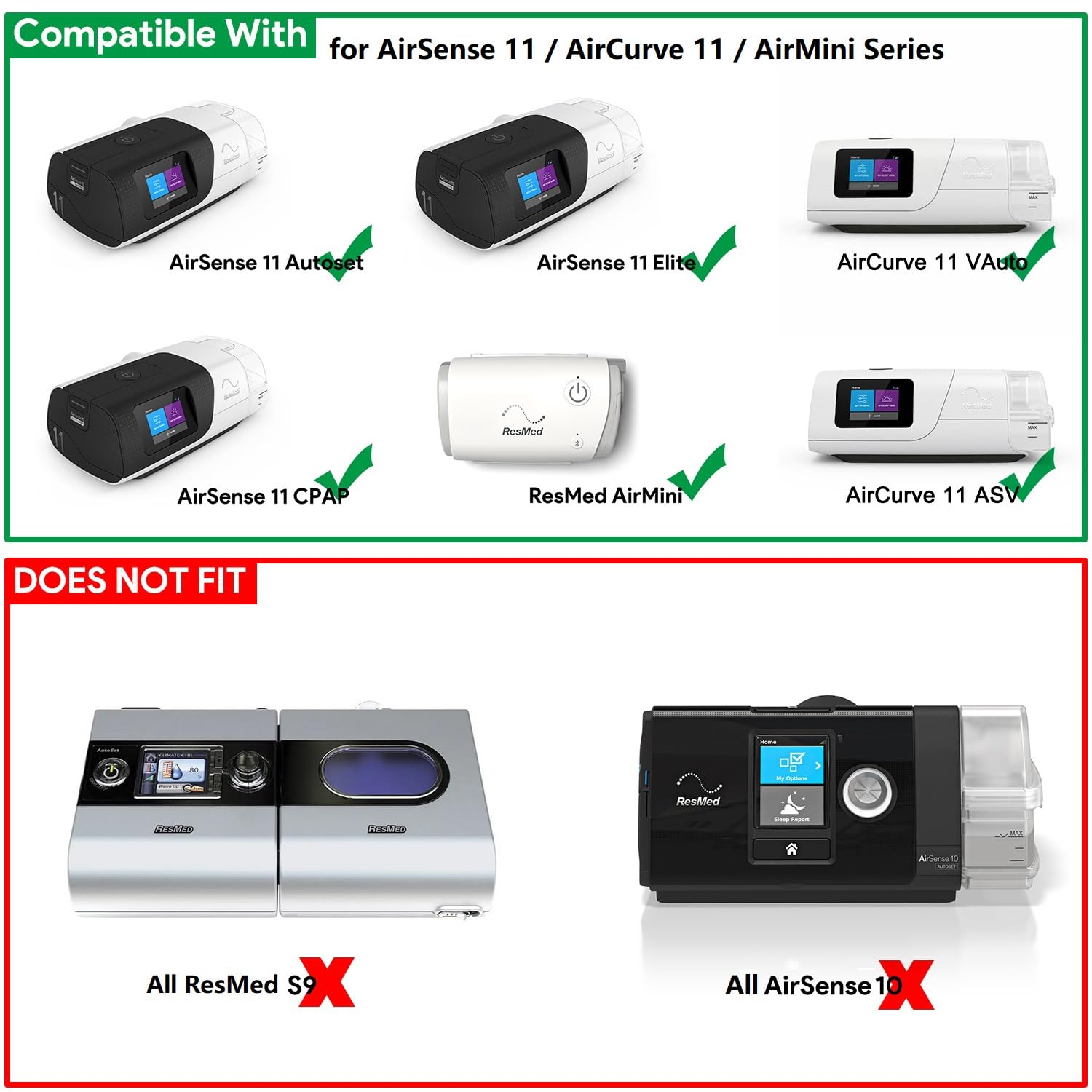 HKY 24V Power Supply Bundle (AC Adapter & DC Converter) Compatible with ResMed AirSense 11 & AirCurve 11 Series CPAP/APAP/BiLevel Machines AirSense 11 AutoSet/Elite/CPAP Power Cord air 11 Supplies