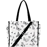 UERRUAM Tote Bag for Women with Compartments,Large Corduroy Tote for Work Travel College Book Bag Hard Bottom Crossbody Bag