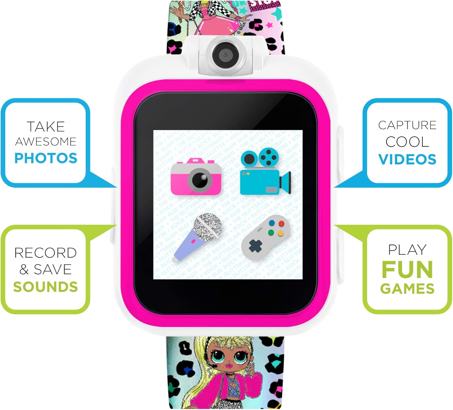 Amazon Playzoom Lol Surprise Lol Surprise O M G 子供用スマートウォッチ 回転カメラ フォトフィルター ビデオレコーダー ストップウォッチ カレンダー サウンドアニメーション ゲーム Neonlicious Lady Diva Swag 電気 電力 おもちゃ