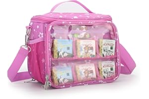 TALADAD Carrying Case Compatible with Little Tikes Story Dream Machine Books Starter Set,Portable Storage Bag with Handle and Shoulder Strap for Storytime,Little Golden Book,Little Puppy Character (Pink)