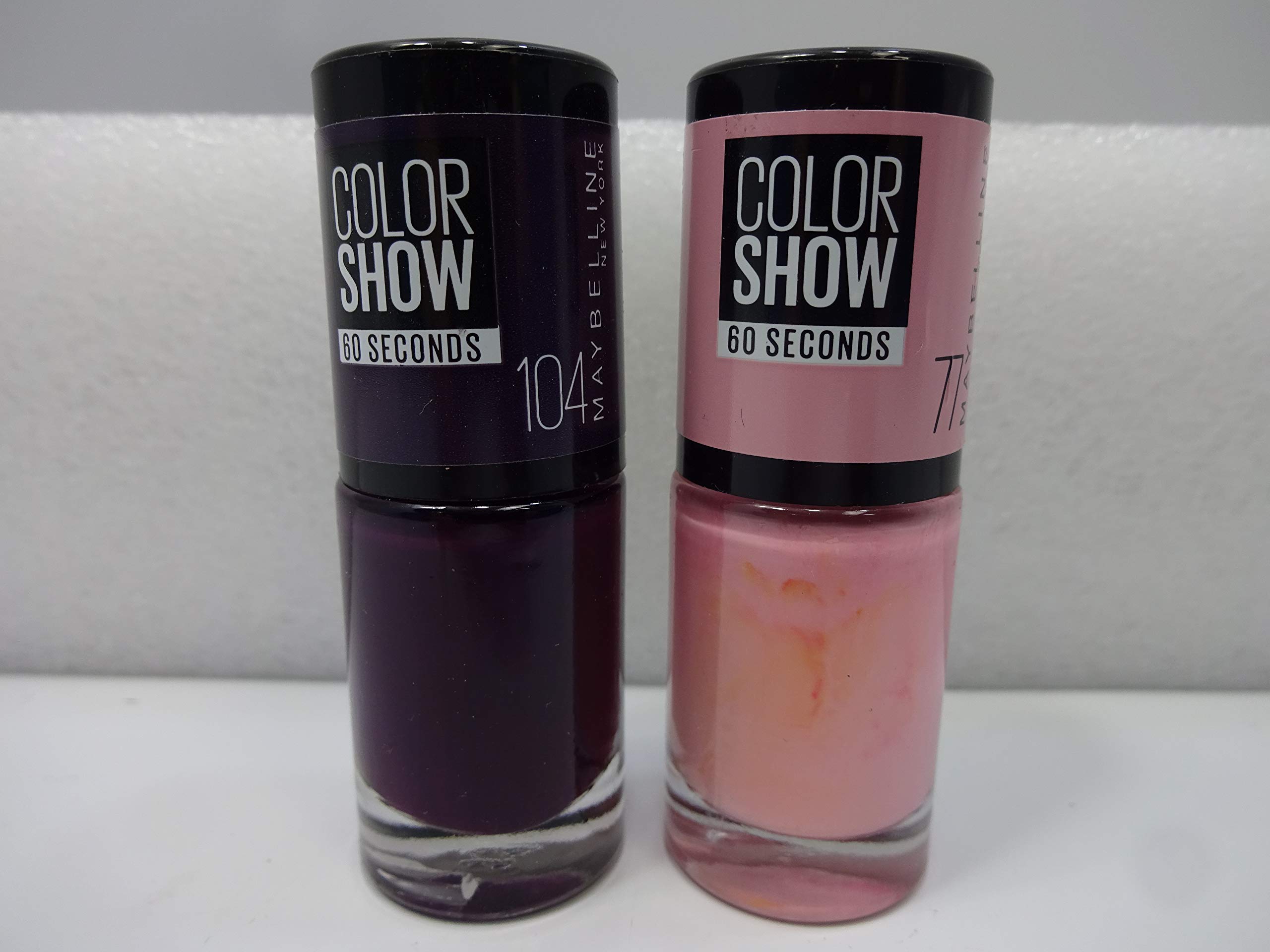 Maybelline Colour Show 60 Seconds Nail Colour Pack Of 2 Shades 104 Noite De Gal 7ml, 77 Nebline 7ml