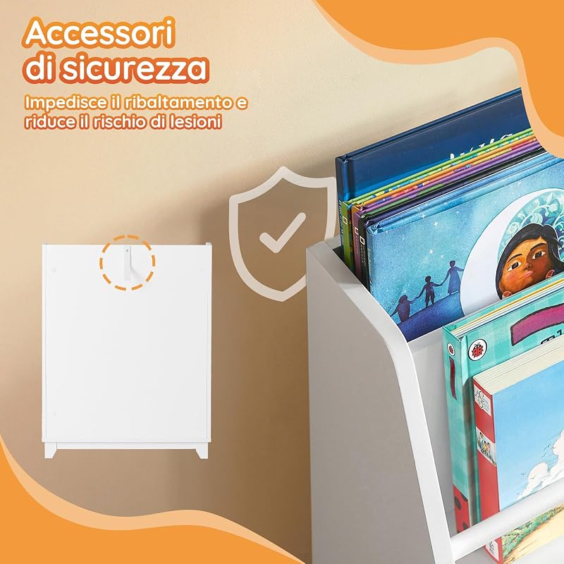 Libreria Bambini 3 Scatole Portata fino a 50kg 63x28x80cm