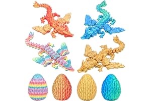 Dragon Eggs Gift Set with Surprise Mini Winged Dragon Inside 3D Printed Articulated Crystal Dragon Toy Easter Eggs Fun Toy Ch
