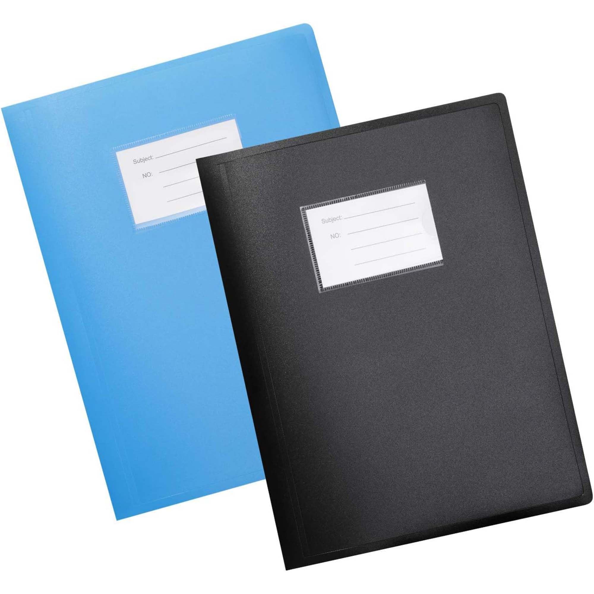 A4 104 Pockets Display Book Presentation Folder Project Folders Soft Cover by Arpan (1 x Blue, 1 x Black)