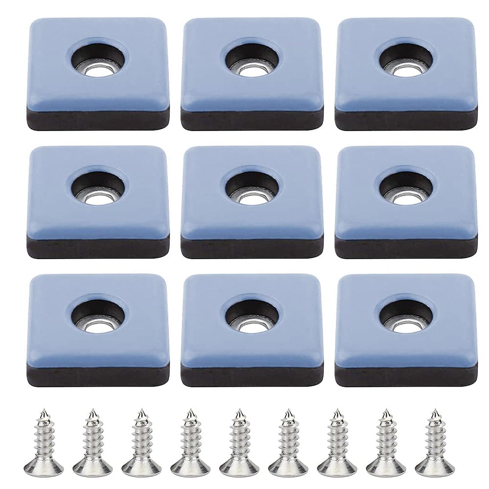 DXLing 24 Pieces Furniture Sliders 25mm Screw On Teflon Feet Furniture Gliders Teflon Screw in Square Easy Gliders Moving Sliders with Screws Feet Protector for Tiled Laminate Hardwood Floors