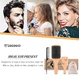 Sosoon Boar Bristle Hair Brush Set with Travel Mini Brush Gift Box Red view 7