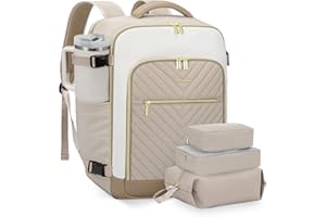LOVEVOOK Large Travel Backpack for Women, TSA Carry on Backpack for Airplanes, 40L Personal Item Travel Bag for Women fits 17" Laptop,Waterproof Carry on Bag Airplane Approved with 3 Packing Cubes