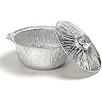 Nicole Fantini Disposable Aluminum Pot With Lid Complete Set Good to use on Stove (3, Small: 3.5Qrtz: 9X5 (LXH)), Silver