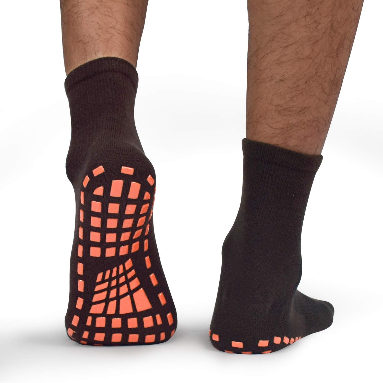 Men Non Slip Sticky Grips Socks - ELUTONG 3 Pairs Tile Wood Floors Anti-Skid Workout Yoga Pilates Hospital Slipper Socks: Clothing