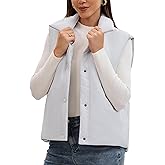 ssjoydepot Womens Puffer Vest, Sleeveless Fall Winter Jackets, Stand Collar Lightweight Outerwear