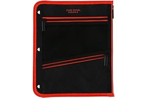 Five Star Pencil Pouch, Pen Case, 3-Pocket Zipper Pouch, Fits 3-Ring Binder, Random Color Shipped, 1 Count (50642)