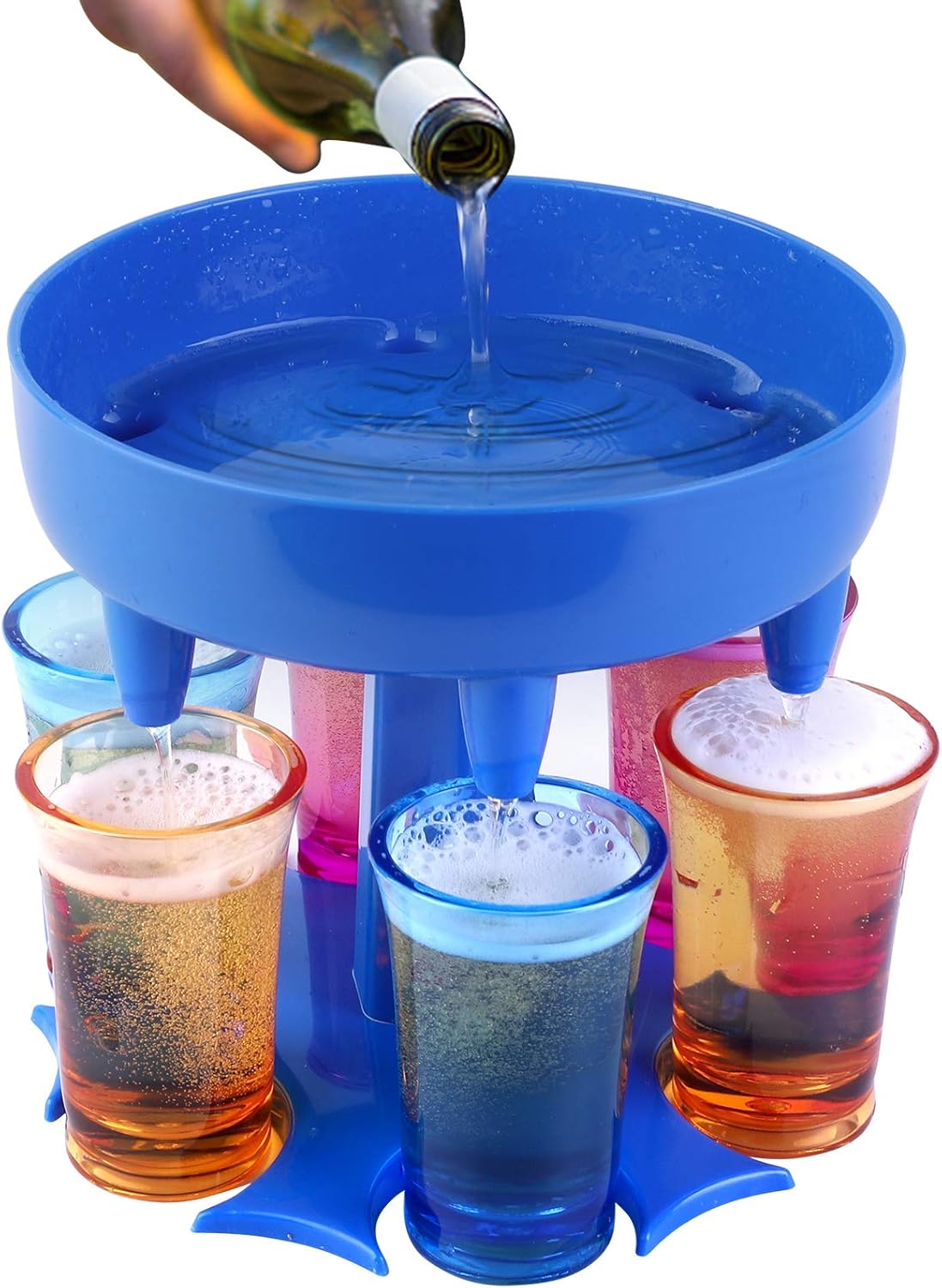 EPODA 6 Shot Glass Dispenser and Holder Set, Dispenser for