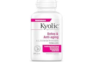 Kyolic Aged Garlic Extract Formula 105, Detox & Anti-Aging, 200 Capsules (Packaging May Vary)