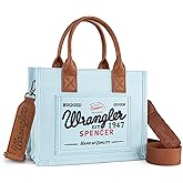 Montana West Wrangler Tote Bag for Women Retro Canvas Top Handle Purses and Handbags