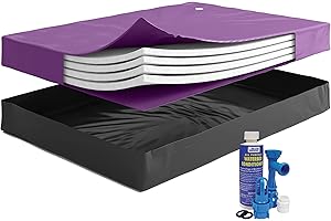 THE BEDROOM STORE WAVELESS 90%, Queen Size, Waterbed Hardside Mattress Bundle, Includes Fill & Drain Kit, 8oz. Water Conditioner and Stand-Up Liner, Heavy Duty Vinyl, 60"W x 84"L x 9"H, Bed Frame Not Included.