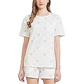 netdraw Women's Ultra Soft Bamboo Viscose Pajama Sets Short Sleeve Sleepwear Comfy 2 Piece Casual Lounge Set