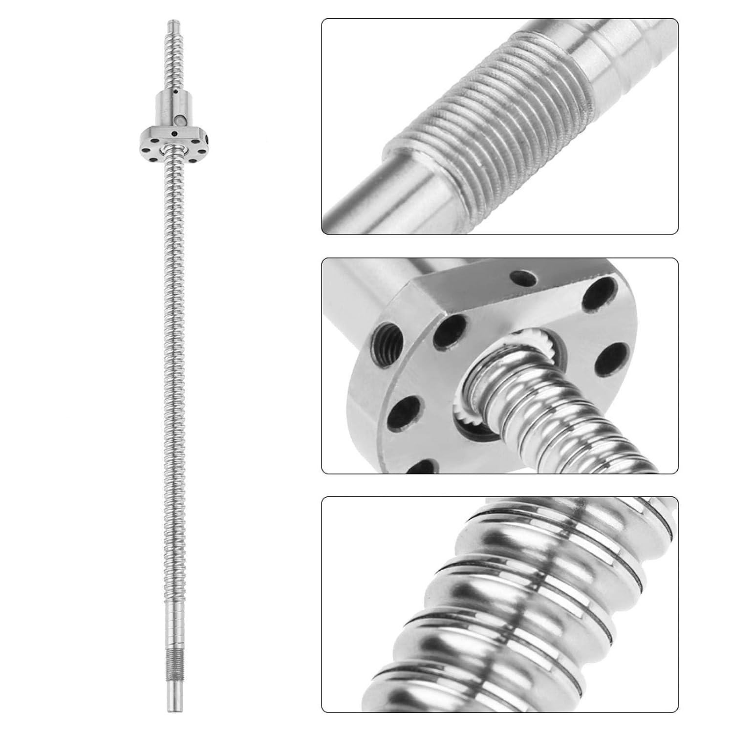 400mm Rolled Ballscrew Ballnut Anti-Backlash without Side End Supports for CNC Machine Silver Ball Screw - Image 4