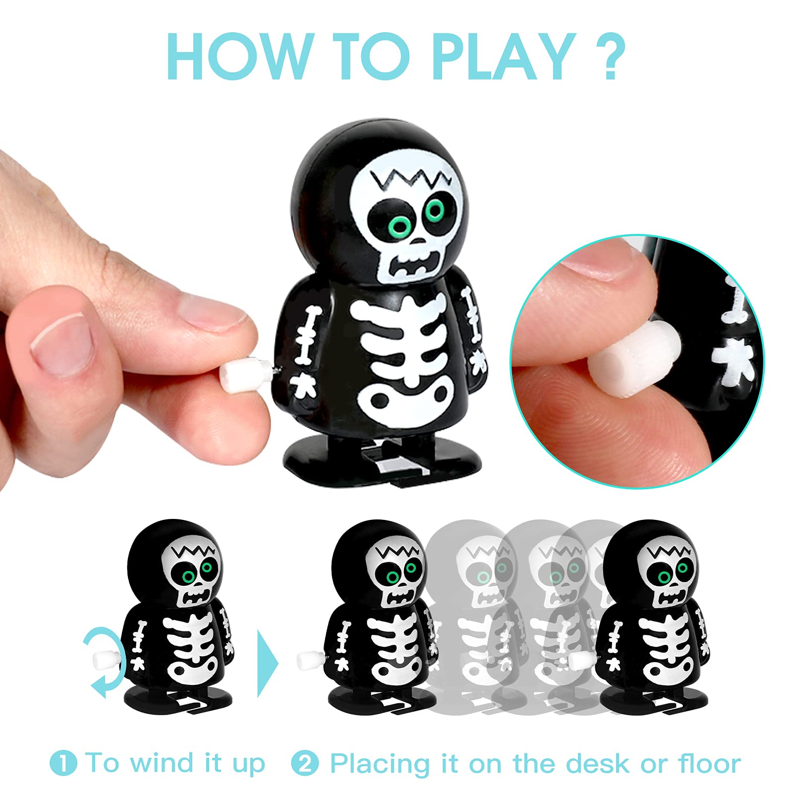 MGparty 24Pack Halloween Wind Up Toys Assortment for Kids Halloween Toy for Goody Bag Filler Party Favors