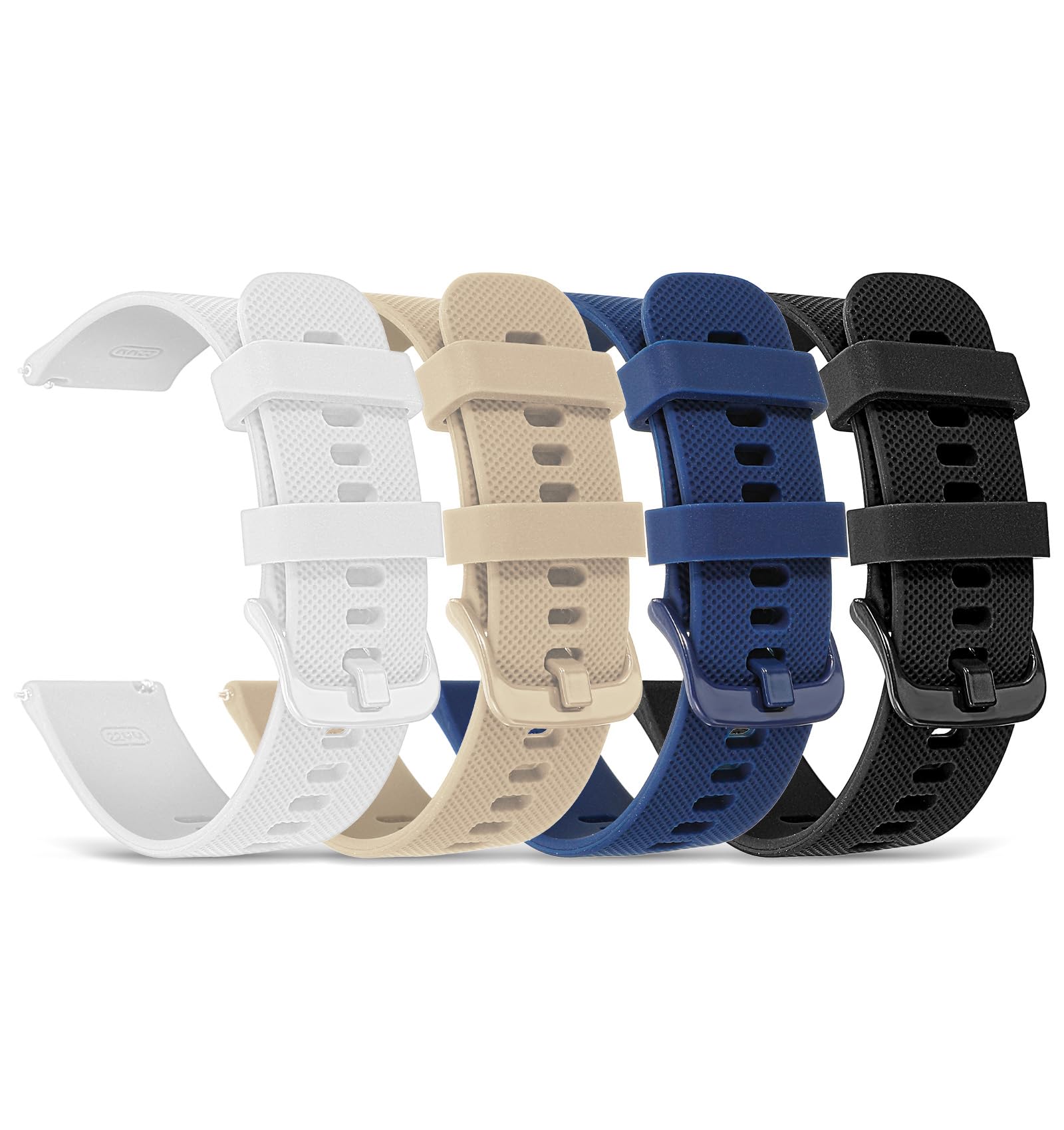 Photo 1 of 4Pcs 22mm Silicone Watch Band, 22mm Quick Release Watch Bands Replacement, Soft & Waterproof Wide Compatibility for Casio/Galaxy Watch/Garmin Venu/Amazfit Bip/Huawei, Sports Wear with Men & Women