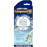 Compound W Nitro Freeze + GelPads Wart Remover, 1 Pen with 8 Applications | Nitrous Oxide Wart Remover, 3 Waterproof Hydrocolloid Bandages, Common &amp; Plantar Warts, Highest Cure Rate in 1 Treatment*