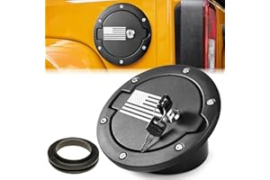 Aukmak Gas Cap Cover Fuel Filler Door Locking Gas Tank for Jeep Wrangler Accessories 2007-2018 JK JKU Unlimited Rubicon Sahara(US Flag)
