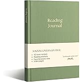 Paperell Reading Journal - 52 Reviews - Book Journal Gift for Book Lovers - Review, Log & Track Your Reading - Avid Readers Accessories - Linen Hardcover - Sage Green
