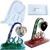 Large Picture Frame Resin Molds, Love Letter Heart Silicone Molds for Epoxy Resin, Unique Heart and Stand Epoxy Casting Mold for DIY Photo Frame Art Craft Table Home Decor Wedding Gifts