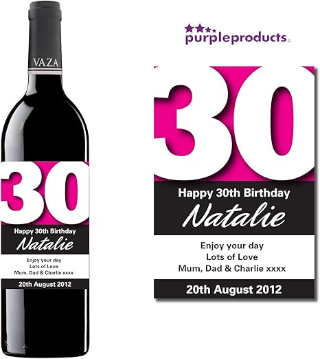 Articles De Fete Toute Couleur 21eme Anniversaire Etiquette De Vin Cadeau Personnalise Avec Photo Autres