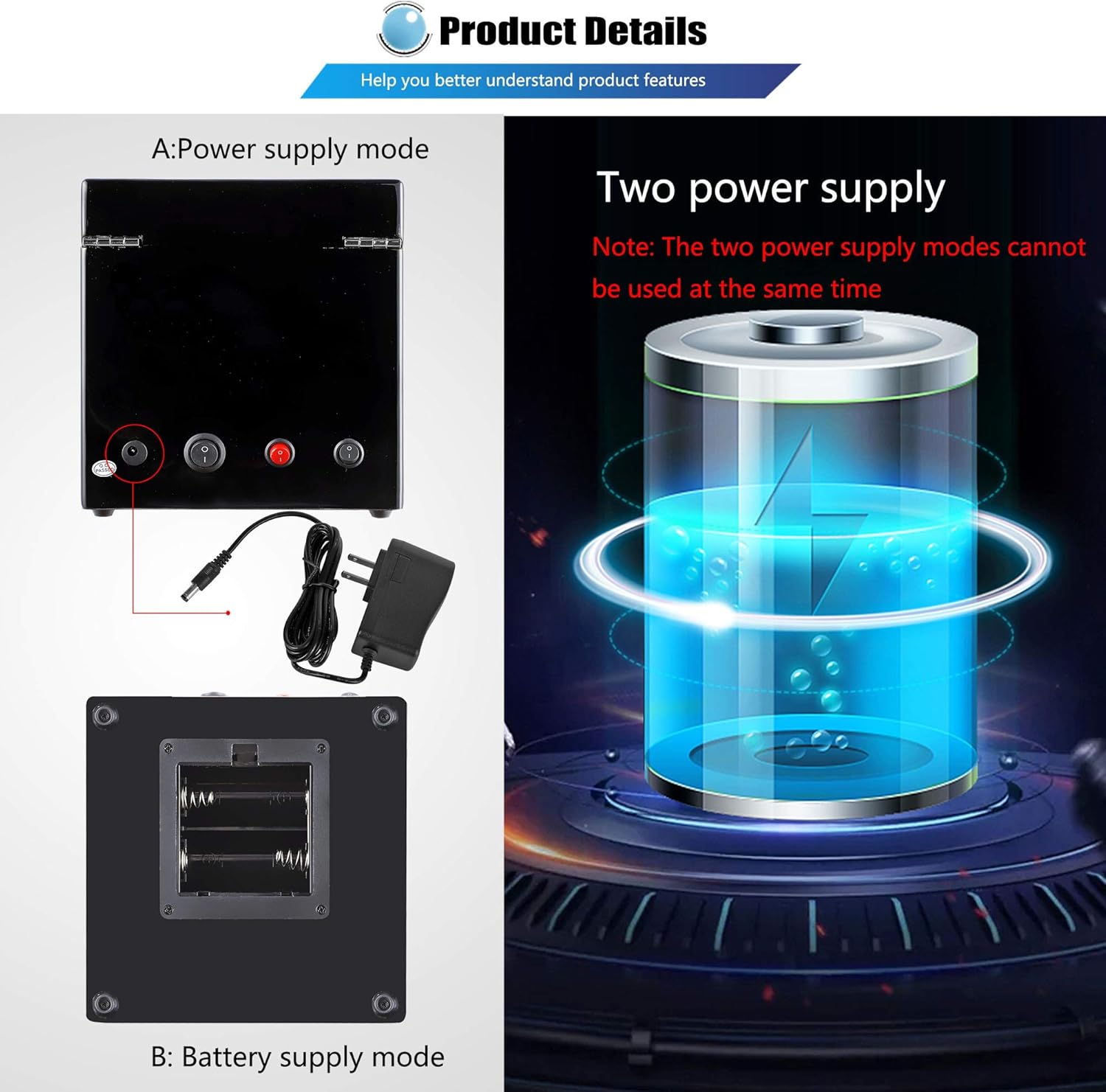 NEWTRY Automatic Watch Winder Double Watches Winder Boxes with Light Quiet Motor for Watches Display for Men and Women Gift AC Adapter and Battery Powered Not Include Watches 1 pcs (Black+Black): Home & Kitchen