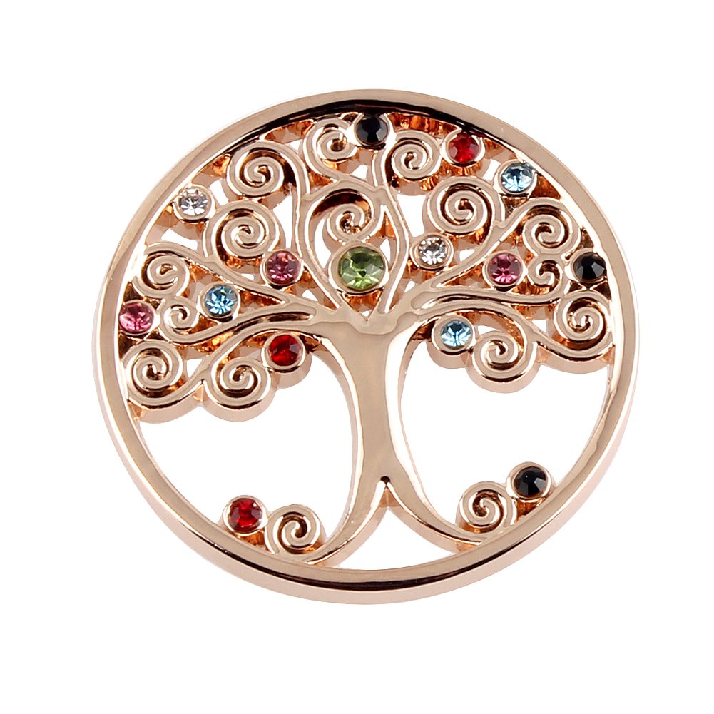 Glinkin Tree Of Life Coin Colorful Crystal My Moneda Interchangeable |  Desertcart Seychelles