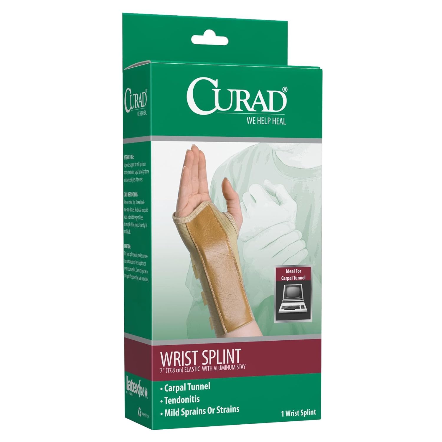Large Right Curad Elastic Wrist Splint with Aluminum Stay Ergonomic